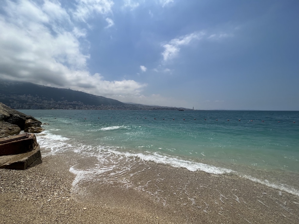 Turquoise water and a quiet beach in Jounieh Bay