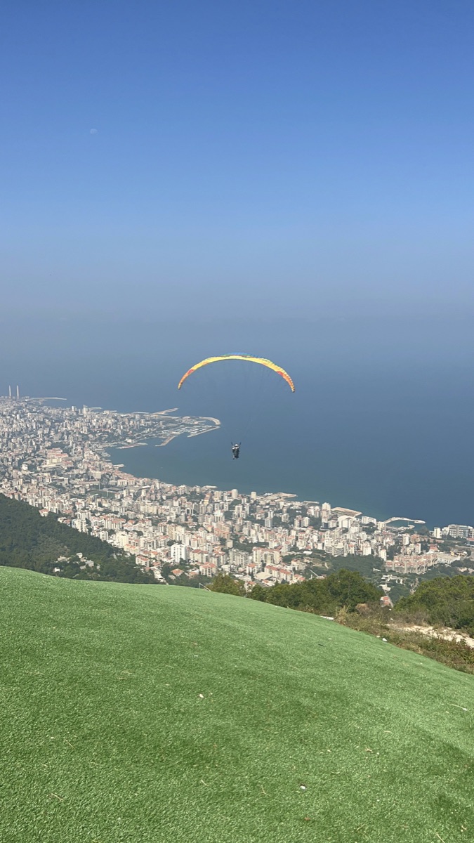 Paragliding above Jounieh Bay