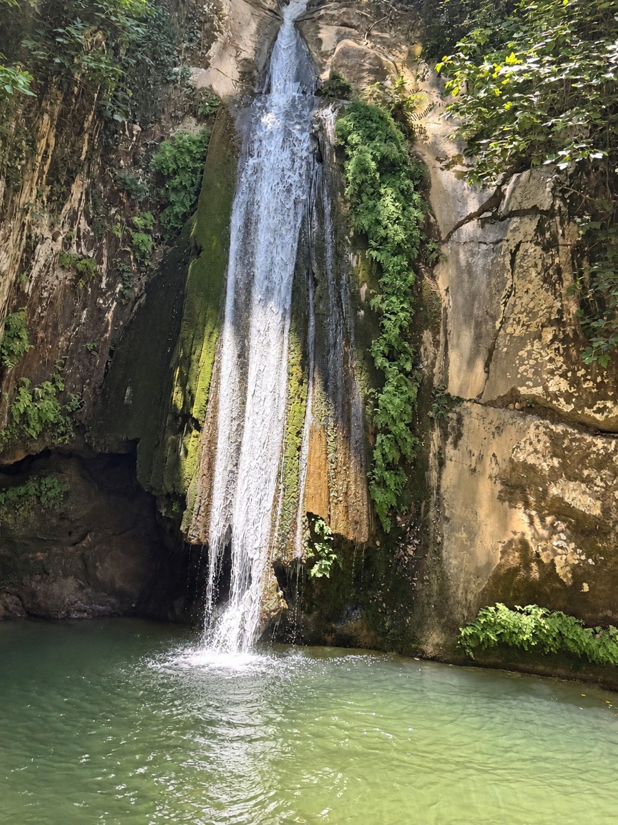 A forest waterfall and natural pool in Yahchouch