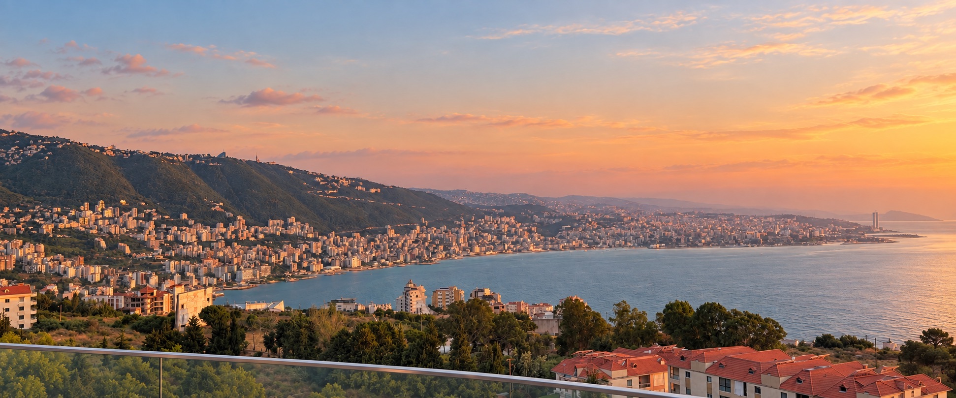Sunset over Jounieh Bay from Sunset Apartment