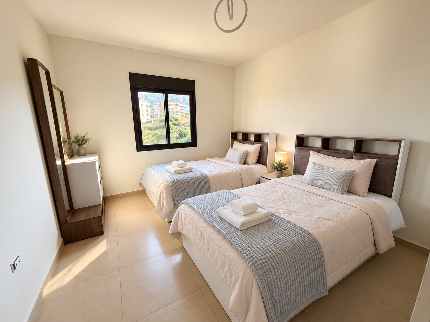Bedroom two with two single beds